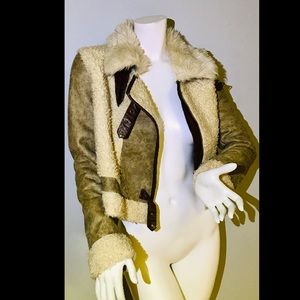 URBAN BEHAVIOUR faux Sherpa suede coat